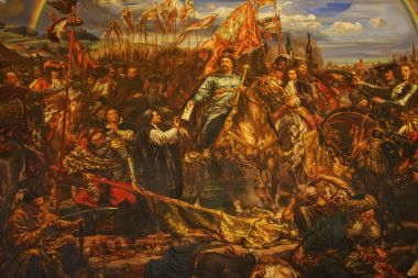 Rome, İtalya - Haziran 17,2011: Vatikan Müzesi. Kral Jan Sobieski Viyana'da, savaş sırasında Türkler ile boyama. Tarafından Jan Matejko boyama.