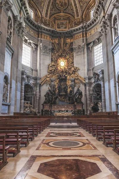 Roma Itália Junho 2011 Abside Basílica São Pedro Com Cátedra — Fotografia de Stock