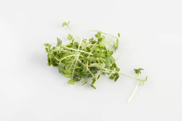 Brokkoli Sprossen Häufen Sich Isoliert Auf Weißem Hintergrund Ernährung Bio — Stockfoto