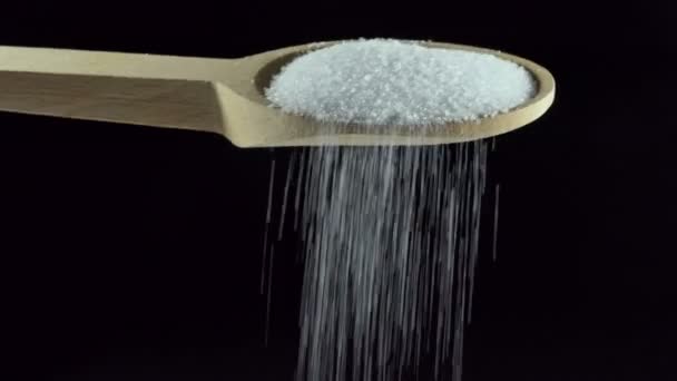 One Spoon Milled White Salt Spices Food Ingredients — Stock Video