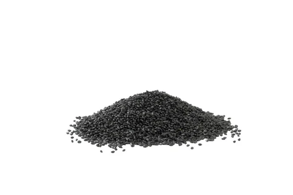 Basil Seeds Hairy Sabja Heap Isolated White Background Front View — 스톡 사진