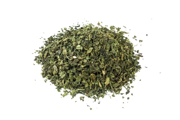 Dried Nettle Herb Latin Utricae Folium Heap Isolated White Background — Stock Photo, Image