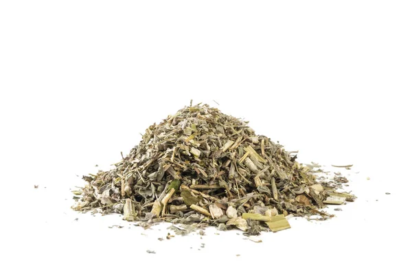 Wormwood Herb Latin Absinthii Herba Herb Heap Isolated White Background — Stock Photo, Image