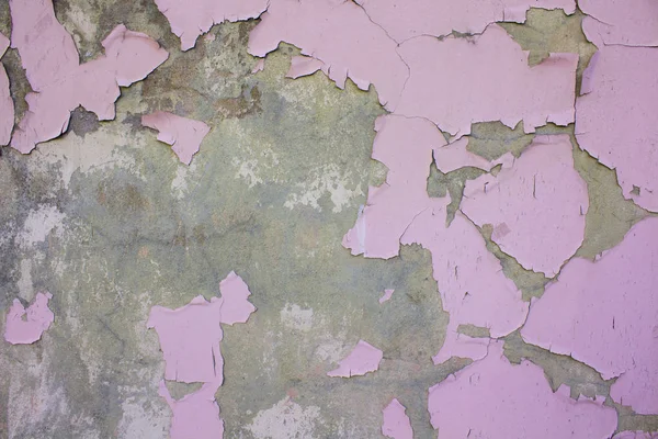 Vintage Old Damaged Wall with Pink Paint — Stock Photo, Image