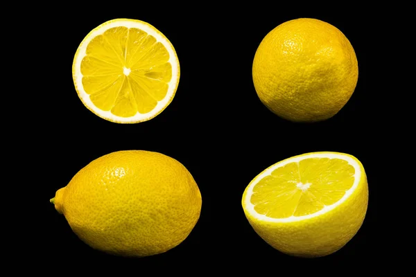 Citron isolerat på den svarta bakgrunden — Stockfoto