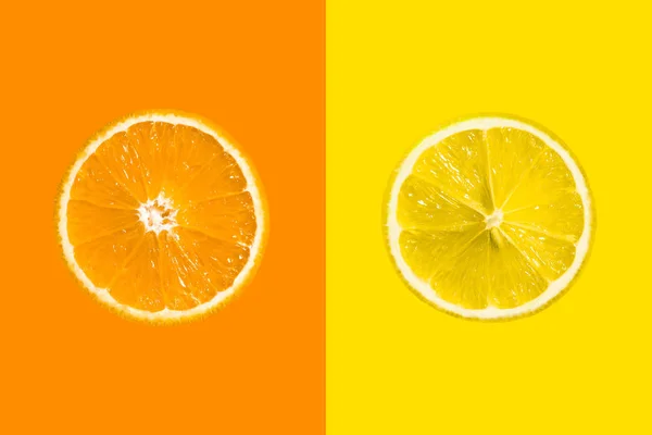 Πορτοκάλι και λεμόνι που απομονώνονται — Φωτογραφία Αρχείου
