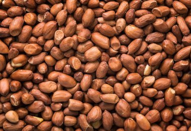 Fıstık yakın çekim üstten görünüm. Arka plan, doku.