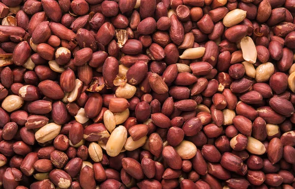 Fıstık yakın çekim üstten görünüm. Arka plan, doku.