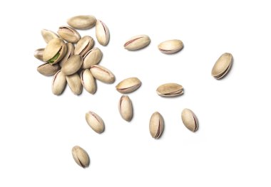 Beyaz artalanları izole kavrulmuş ve tuzlu fıstık