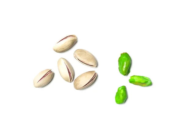 Beyaz artalanları izole kavrulmuş ve tuzlu fıstık