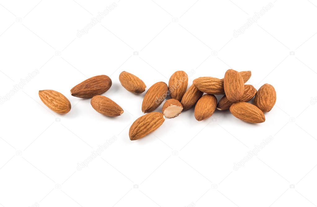 Almonds isolated on white backround