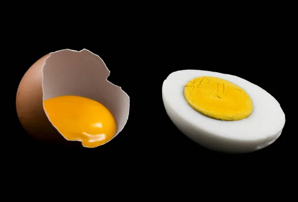 Huevos Aislados Sobre Fondo Negro — Foto de Stock
