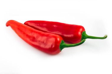 Beyaz arka plan kesme izole kırmızı sıcak biber biber