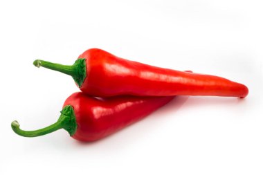 Beyaz arka plan kesme izole kırmızı sıcak biber biber
