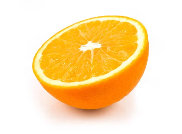 Orange Fruit Slice Isolated White Background Cutout — Stock Photo, Image