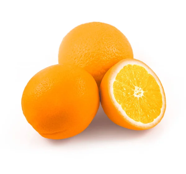 Tüm turuncu meyveler ve beyaz arka plan kesme izole turuncu meyve dilimleri