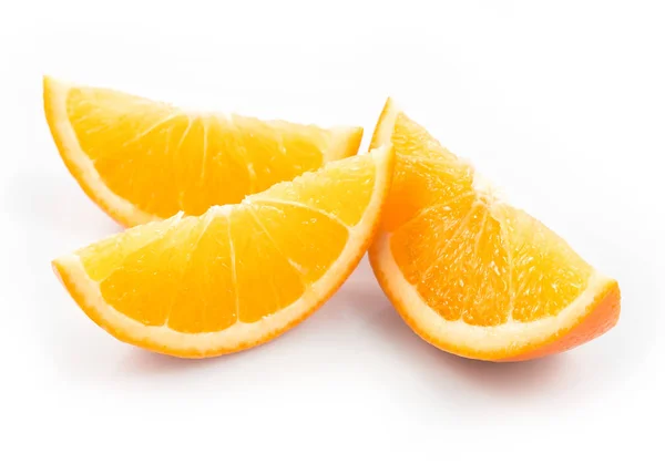 Orange Frukt Skivor Isolerad Vit Bakgrund Cutout — Stockfoto