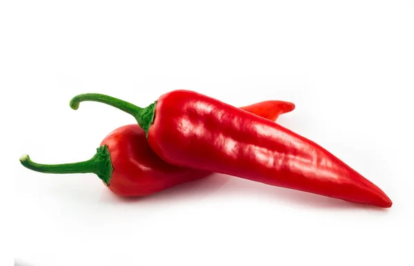 Röd Het Chili Peppar Isolerad Vit Bakgrund Cutout — Stockfoto