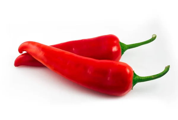 Röd Het Chili Peppar Isolerad Vit Bakgrund Cutout — Stockfoto