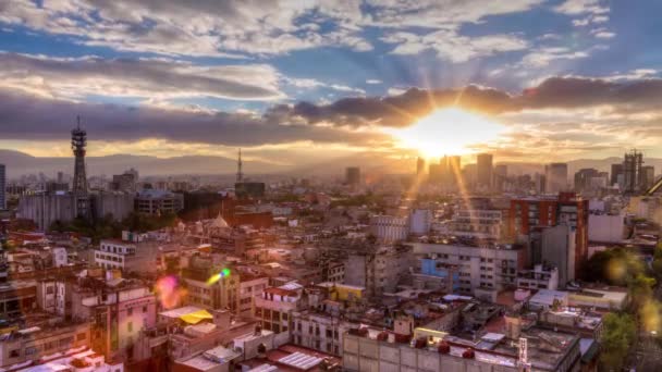Мехіко захід сонця Уповільнена зйомка 4 к — стокове відео