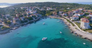 aerial view of island with blue sea water