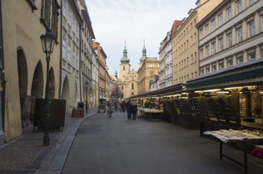 people walking in the european city