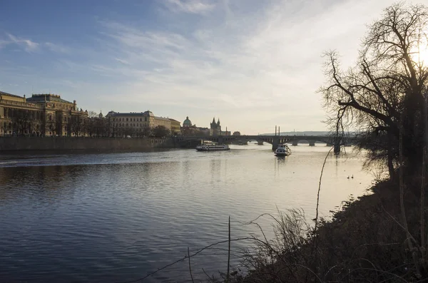 View European City River — Zdjęcie stockowe