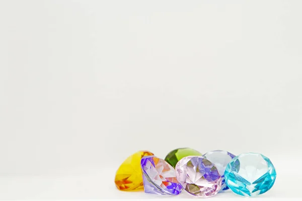 Sfondo con set di molti diversi gemma multicolore — Foto Stock