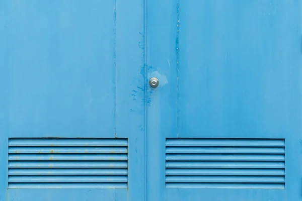 Vieille Porte Bleue Avec Vieux Bouton Porte — Photo