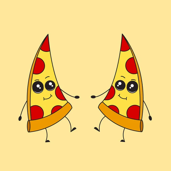 Cartoon pizza ger tummen upp (pizza) — Stock vektor