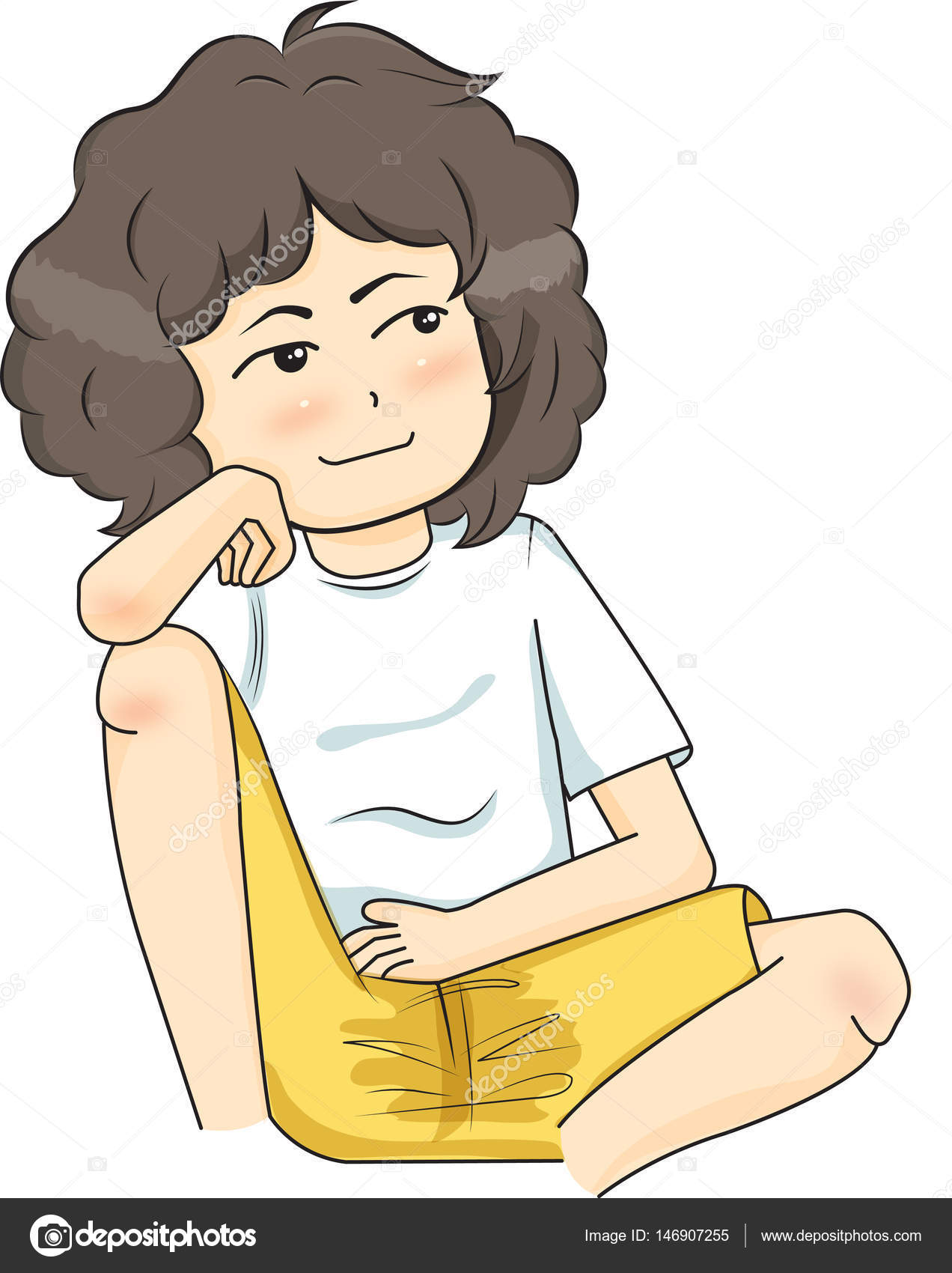 Download Boy with curly hair Vector — Vetor de Stock © comartboy5 #146907255