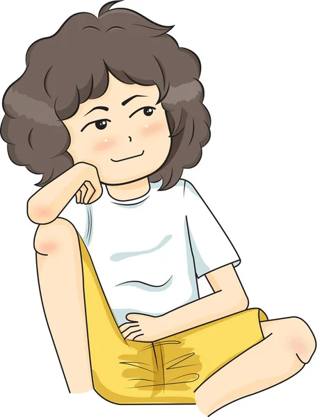 Junge mit lockigem Haar — Stockvektor