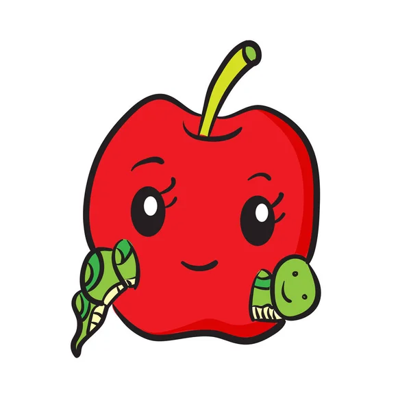 Смішні червоний apple — стоковий вектор