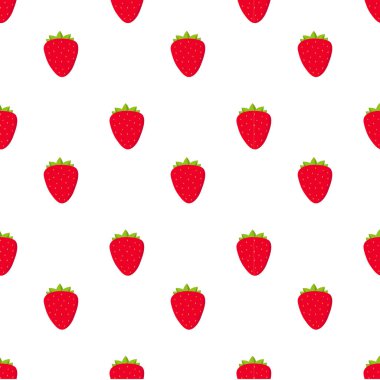 Beyaz arka plan üzerinde çilek meyve ile Seamless Modeli