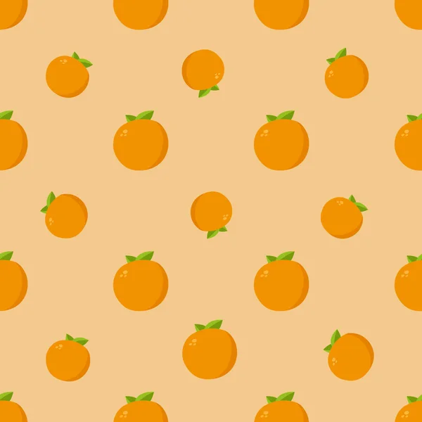 Seamless Pattern. Orange Fruits Background — Stock Vector