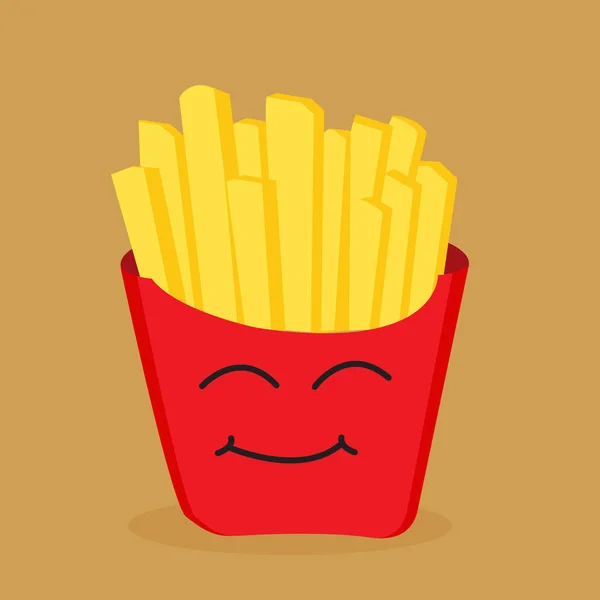 Illustrazione del cartone animato di patate fritte — Vettoriale Stock