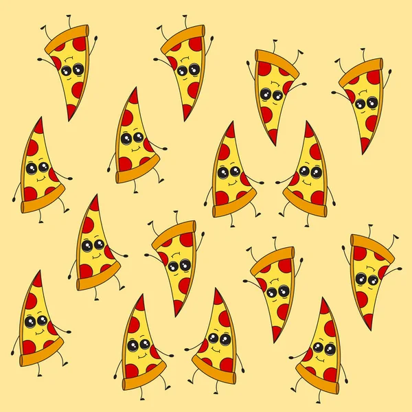 Cartoon pizza dando pollice in su (pizza ) — Vettoriale Stock