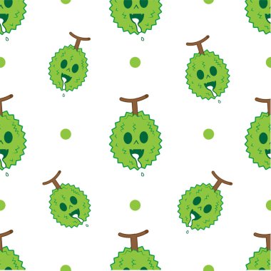 Durian desen seamless.thailand meyve Durian karikatür c kralı