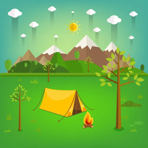 Paisaje de Parque Nacional de naturaleza vector ilustración de dibujos