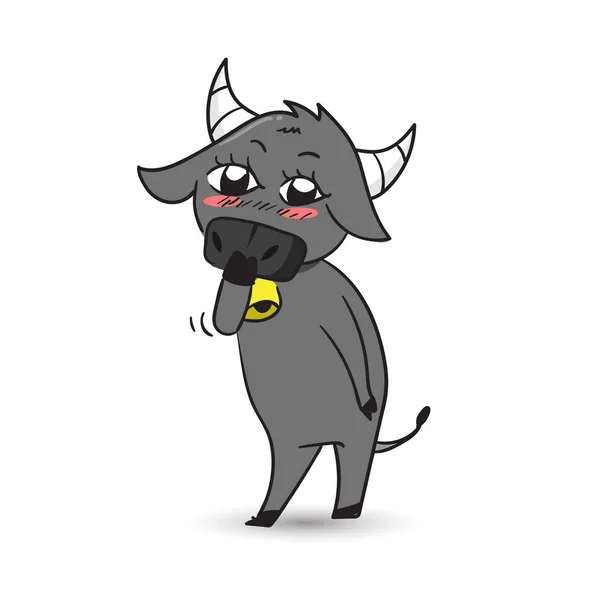 Buffalo standing on two legs cartoon character — Stock Vector