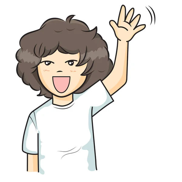 La ilustración del vector "Boy pelo rizado Vector " — Vector de stock