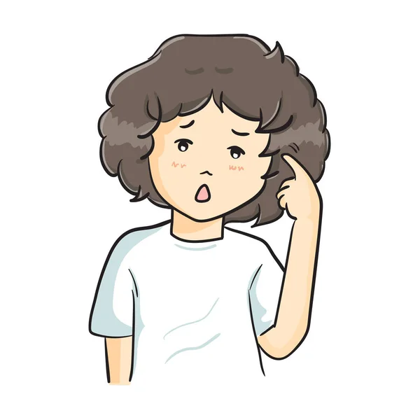 The vector illustration "Boy curly hair Vector" — Stock Vector