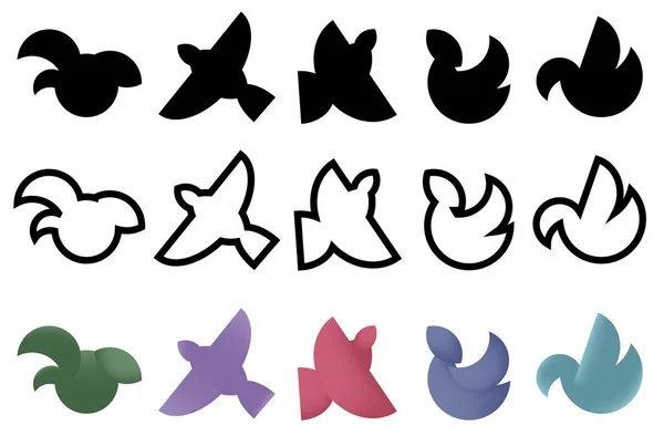 Pacote do logotipo das aves — Vetor de Stock