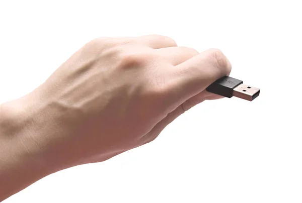 Hand met USB-apparaat — Stockfoto