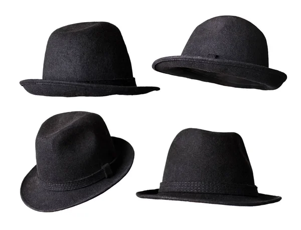 Černý klobouk, samostatný — Stock fotografie