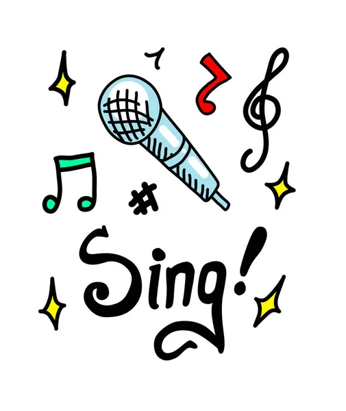 Illustration de doodle Sing — Image vectorielle