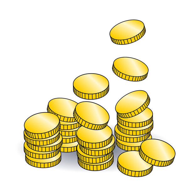 Golden coins vector illustration