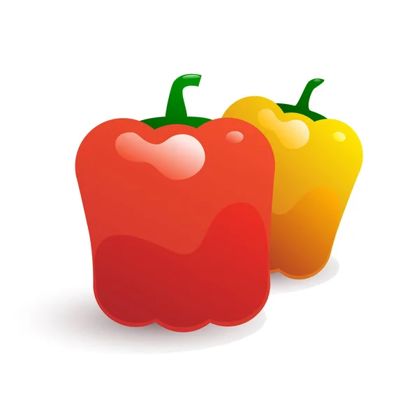 Illustration vectorielle poivrons rouges et jaunes — Image vectorielle