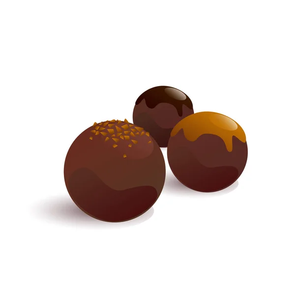Chokladbolls pasticceria vettoriale illustrazione — Vettoriale Stock