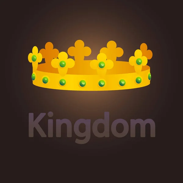 Golden crown with emeralds vector illustration — Stock Vector